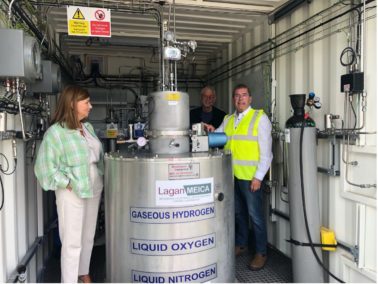 SDLP MLA, Sinead McLoughlin, viewing Kinnegar’s Electrolyser